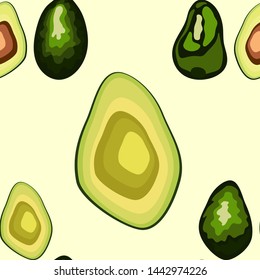 Avocado seamless pattern. print, fabric and organic, vegan, raw products packaging. eco and healthy food