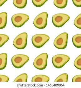 Avocado seamless pattern for print, fabric and organic, vegan, raw products packaging. Texture for eco and healthy food. Seamless vector pattern with fruits avocado.