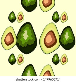 Avocado seamless pattern. print, fabric and organic, vegan, raw products packaging. eco and healthy food