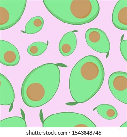 Avocado seamless pattern, print, fabric, eco and healthy food