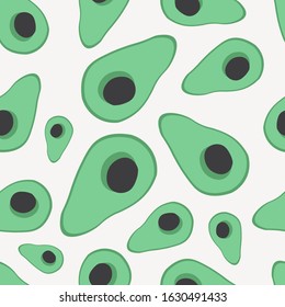 Avocado seamless pattern. Avocado pattern for print, fabric and organic, vegan, raw products packaging. Texture for eco products and healthy food. Vector illustration.