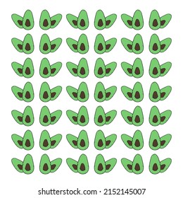 Avocado seamless pattern for print, fabric and organic, vegan, raw products packaging. Texture for eco and healthy food