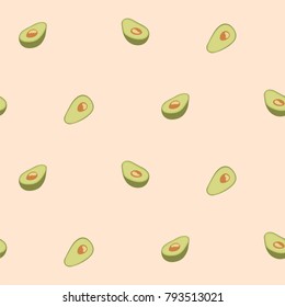 Avocado seamless pattern for print, fabric and organic, vegan, raw products packaging. Texture for eco and healthy food