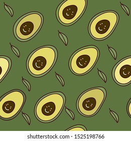 Avocado seamless pattern for print and textile. Avocado vector wrapping paper