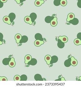 Avocado seamless pattern. Suitable for backgrounds, wallpapers, fabrics, textiles, wrapping papers, printed materials, and many more.