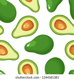 Avocado seamless pattern for textiles, prints, clothing, scrapbooking, banner and more. Healthy food print.
