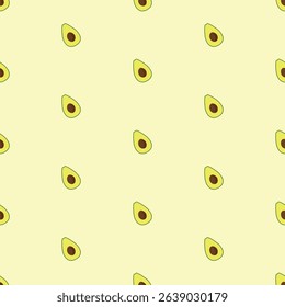 Avocado seamless pattern. Trendy summer background. Vector illustration cartoon flat style