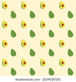 Avocado seamless pattern. Trendy summer background. Vector illustration cartoon flat style