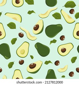 Patrón aguacate sin fisuras, fondo vectorial aguacate.