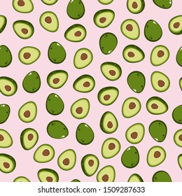 avocado seamless pattern vector with flat icon design