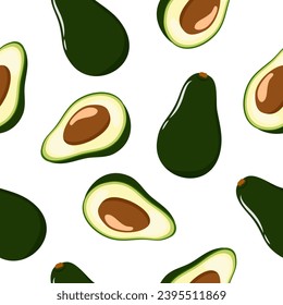 avocado nahtlose Muster Vektor für Tapete Hintergrund, Geschenkpapier, Stoff, Buch, Note-Cover und verschiedene Dekoration.