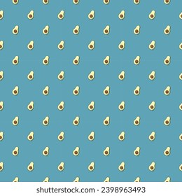 Avocado seamless pattern. Vegan organic eco fruit background. vector illustration.