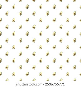 Avocado seamless pattern. Vegan organic eco fruit background. vector illustration.