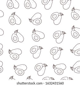 avocado seamless pattern without color