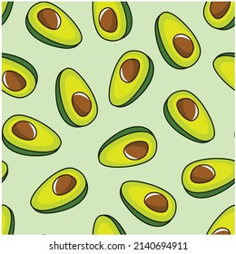 Diseño de patrones sin complicaciones de aguacate Ilustración vectorial