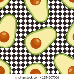 Avocado. Seamless vector pattern. Food background