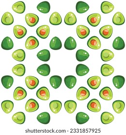 Avocado seamless vector pattern. Trendy childish pattern for decoration design, poster, textile. Simple vector illustration with vegetarian healthy food