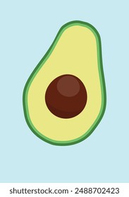 Avocado with seed on a blue background