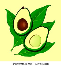 avocado set on a yellow background