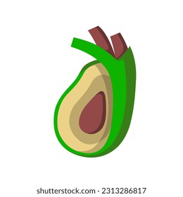 avocado in the shape of the heart, because avocado is good for heart and good for body nutrition
