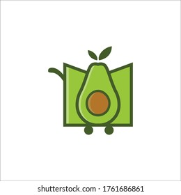 Avocado Shop Vector Logo, Health Food Logotype