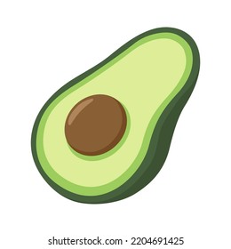 Avocado Sign Emoji Icon Illustration. Fruit Vector Symbol Emoticon Design Clip Art Sign Comic Style.