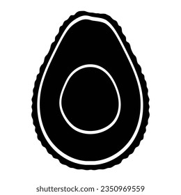 Avocado silhouette keto diet icon. Proper nutrition, vegetables and vegetarianism.