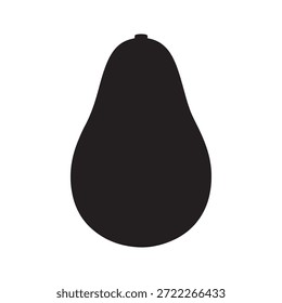 Diseño de ilustración plana de Vector de silueta de aguacate sobre fondo blanco