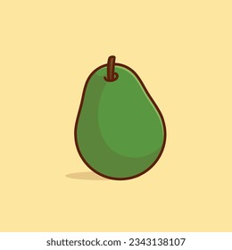 Avocado simple cartoon vector illustration fruit nature concept icon isolated