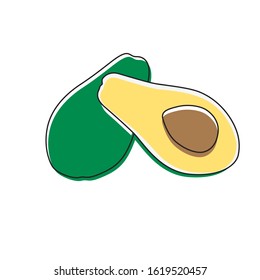 avocado simple icon green fruit