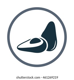 Avocado simple icon on the background