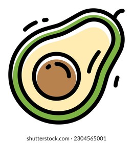 Avocado Simple Line Icon Logo Symbol