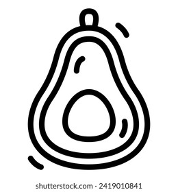 Símbolo de icono de línea simple de aguacate
