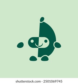 Avocado simple logo mascot vector design