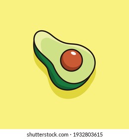 Diseño de dibujos animados simples en aguacate