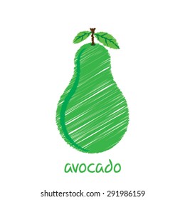 avocado, sketch design vector