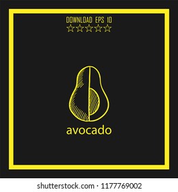 avocado sketch vector icon