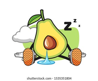 Avocado sleep mascot design vector. Cartoon character illustration for business, t shirt, sticker.