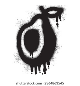 Avocado slice graffiti with black spray paint
