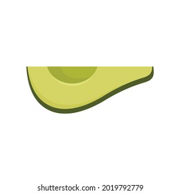 Avocado slice icon. Flat illustration of avocado slice vector icon isolated on white background