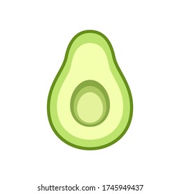 Avocado slice with no seed simple vector icon illustration design