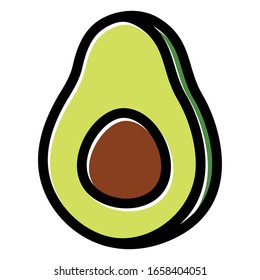 avocado slice vector design with outline