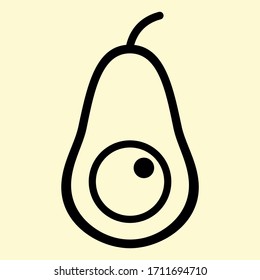 Diseño de icono vectorial de aguacate 