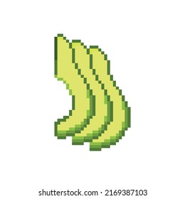 Avocado slices vector icon. Pixel art. 8 bit logo for game. eps10