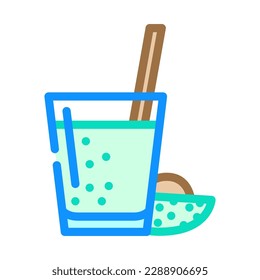 avocado smoothie drink color icon vector. avocado smoothie drink sign. isolated symbol illustration