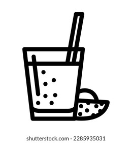 avocado smoothie drink line icon vector. avocado smoothie drink sign. isolated contour symbol black illustration