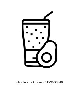 avocado smoothie fruit juice food line icon vector. avocado smoothie fruit juice food sign. isolated contour symbol black illustration