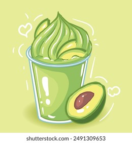 Avocado Smoothies Fresh Fruit cute