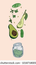 avocado smoothies illustration