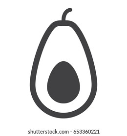 Avocado solid icon, fruit and tropical, vector graphics, a glyph pattern on a white background, eps 10.